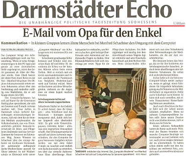 Reportage im Darmst�dter Echo vom Mai 2004