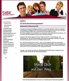 Screenshot der Webseite www.ausbildung-steuerfachangestellte.eu