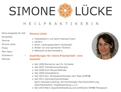 Beispiel Homepage Naturheilpraktikerin, Simone Lücke mit Ihrer Praxis in Groß-Gerau